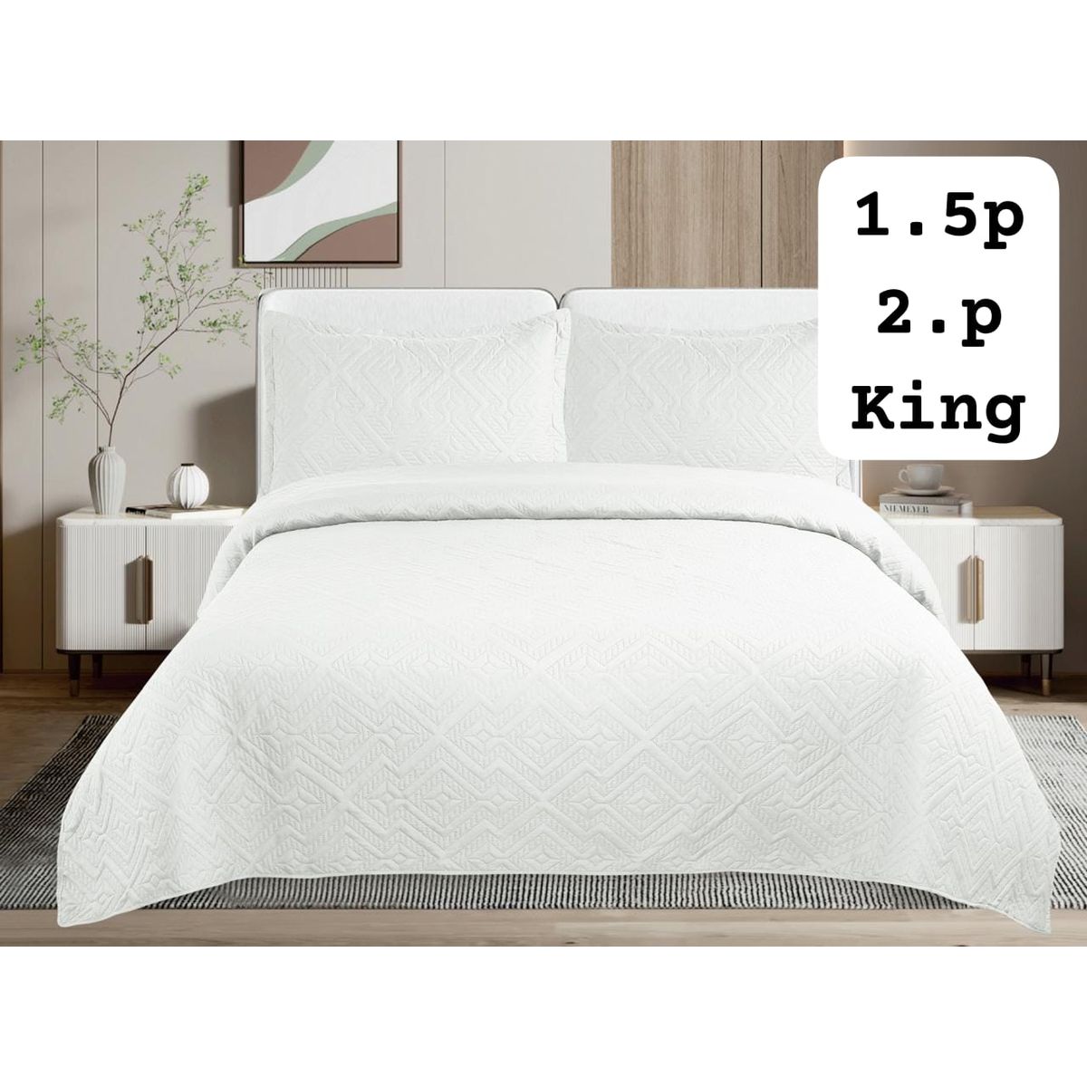 GENERICO - Cubrecama de verano quilt king