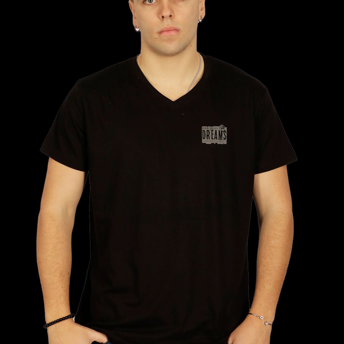 PEROE - Polera Joao II Cuello V Negra Peroé - Negro