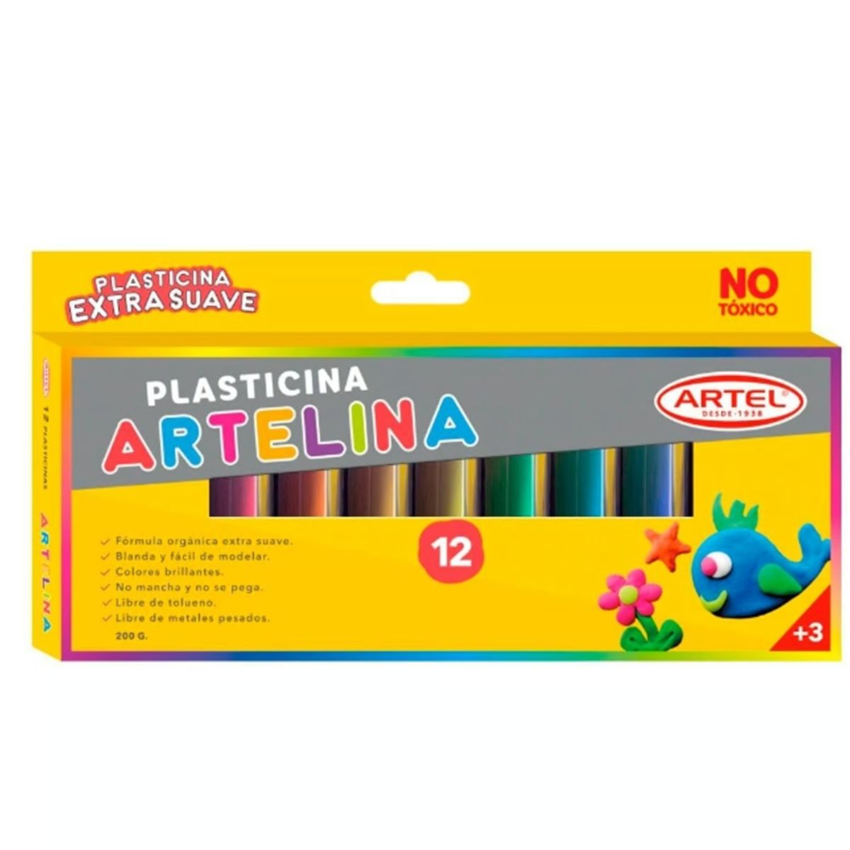 GENERICO - Plastilina Artelina 12 Unidades Artel