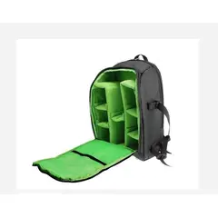 GENERICO - MOCHILA VERDE PARA ACCESORIOS FOTOGRÁFICOS + FUNDA DE LLUVIA