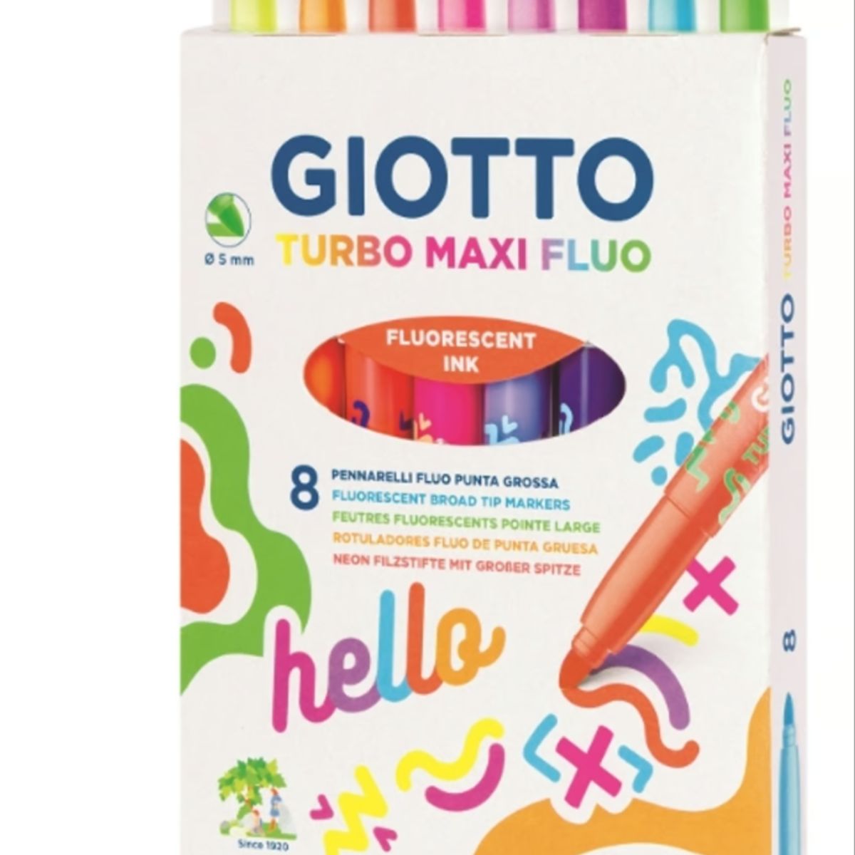 GENERICO - Marcadores Giotto Turbo Maxi Fluo 8 Unidades