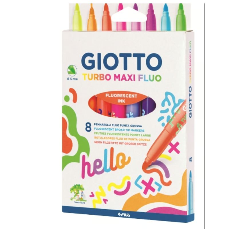 GENERICO - Marcadores Giotto Turbo Maxi Fluo 8 Unidades