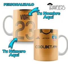 GENERICO - Tazón Cerámico Blanco Colo-Colo Camiseta Dorada
