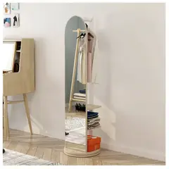 HOMER DESIGN - Espejo De Cuerpo Entero Giratorio Con Percha 168x40x30 Cm