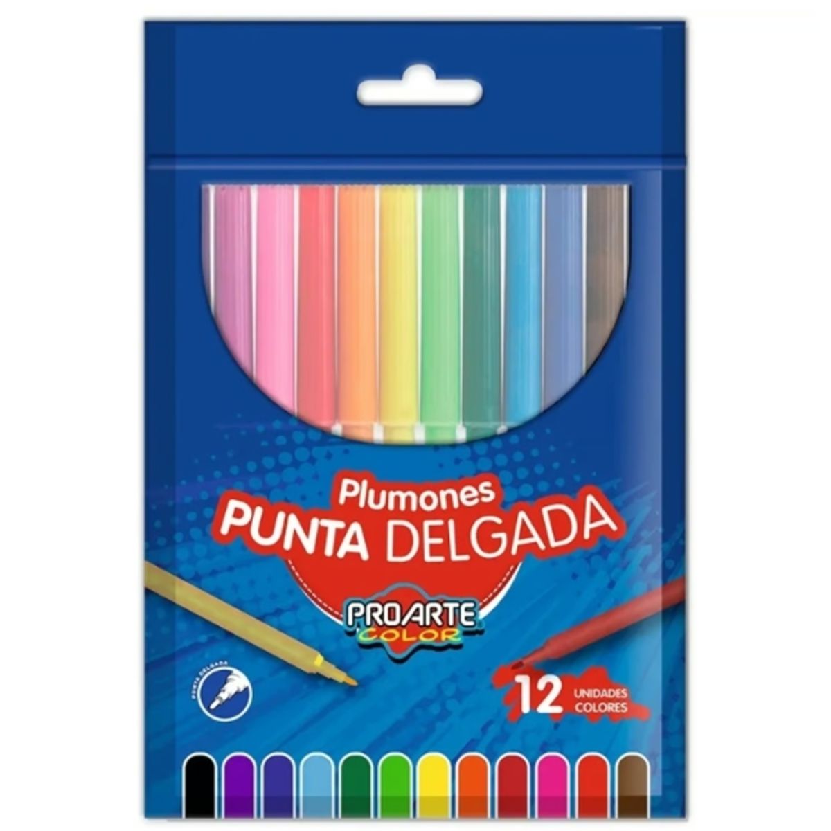 GENERICO - ProArte CoPlumones Punta Delgada 12 Unidades 12 Coloreslor