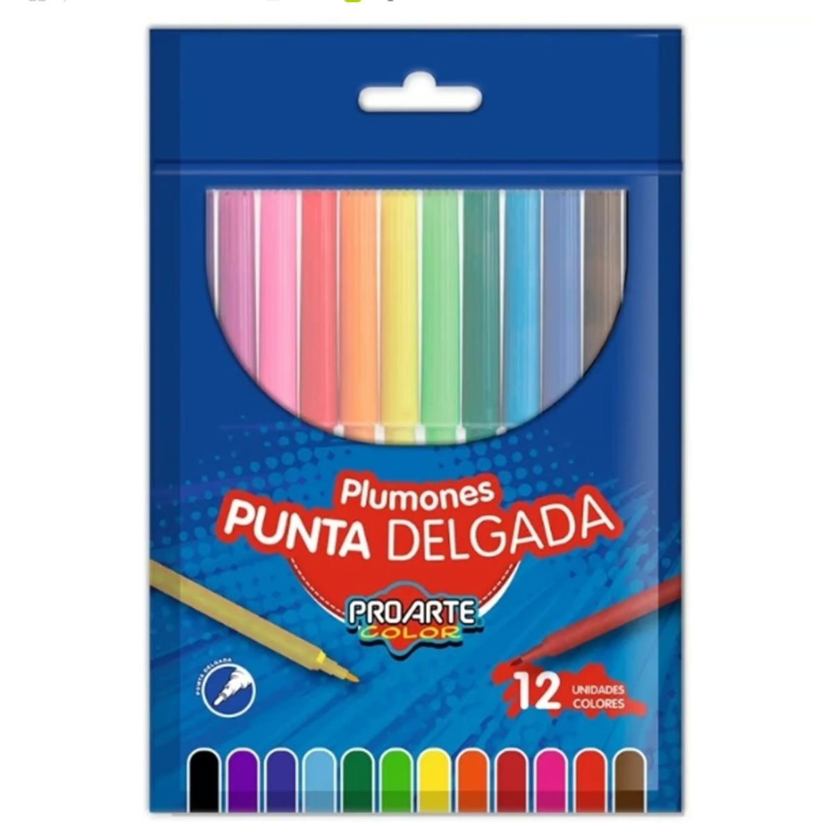 GENERICO - ProArte CoPlumones Punta Delgada 12 Unidades 12 Coloreslor