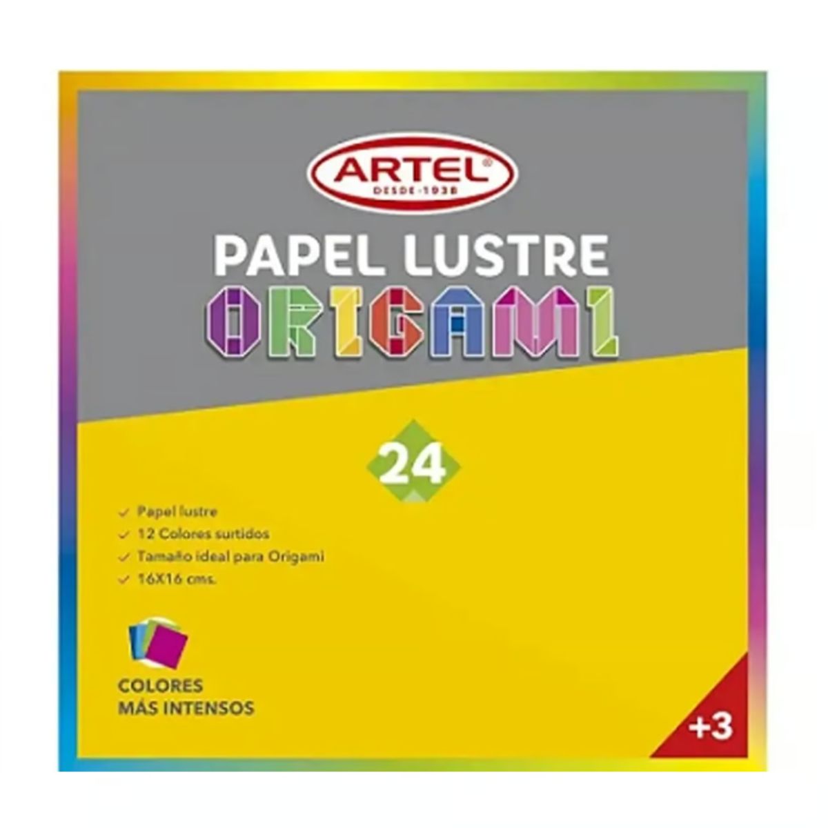 GENERICO - Papel Lustre Origami De Colores Mas Intensos