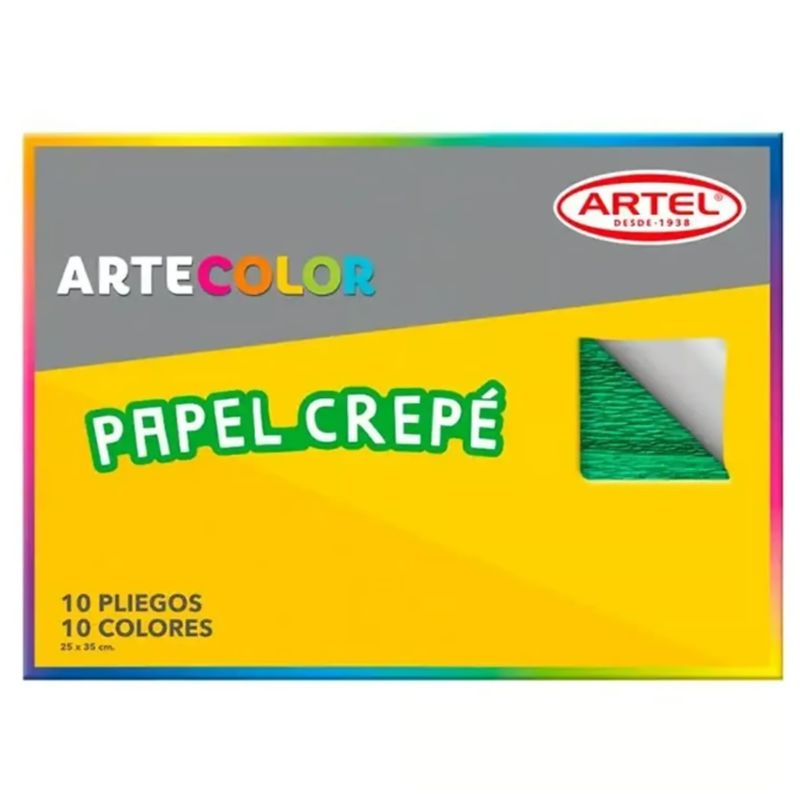 GENERICO - Cartulina Papel Crepe ArteColor 10 Pliegos 10 Colores