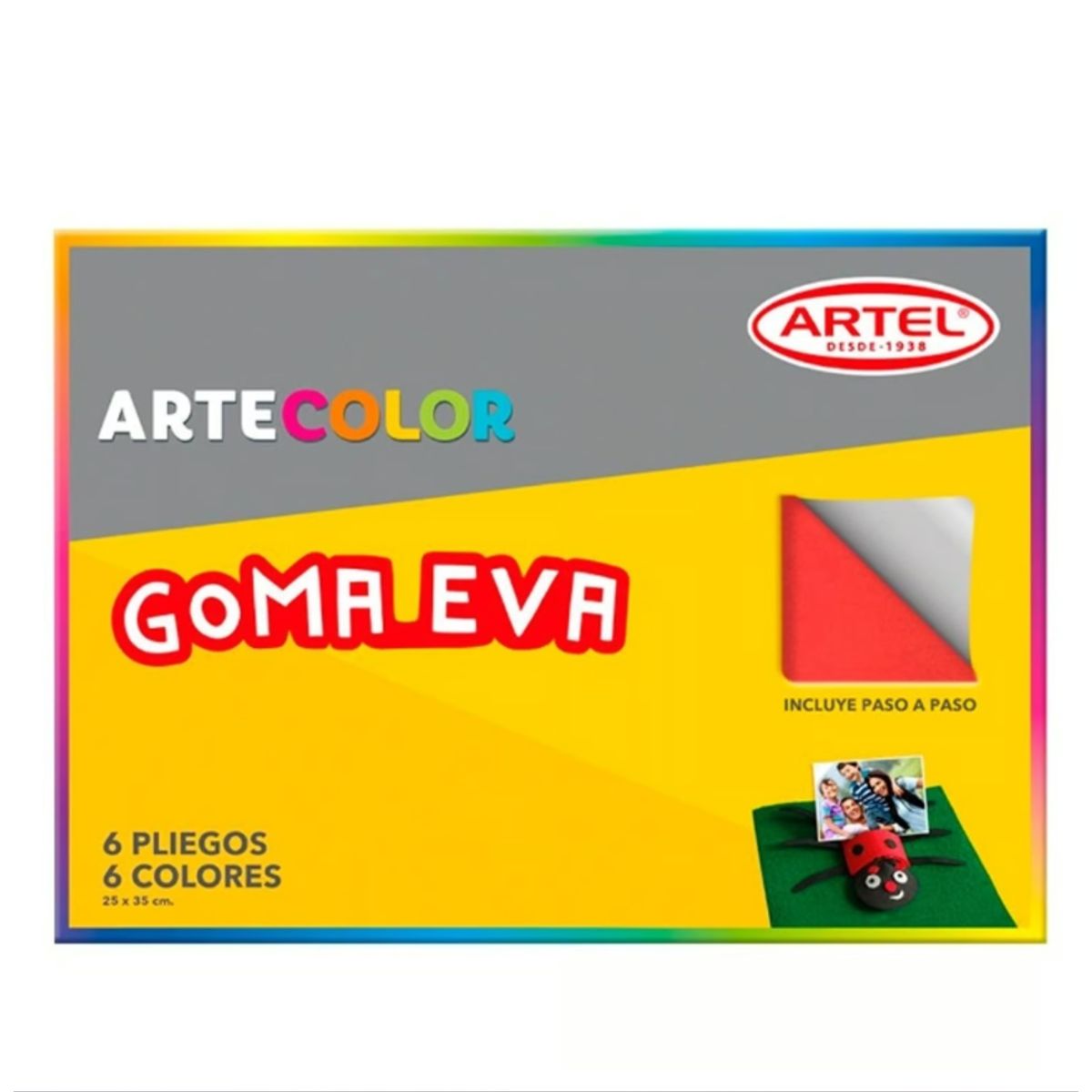 GENERICO - Cartula Goma Eva Arte Color 6 Pliegos 6 Colores