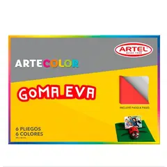 GENERICO - Cartula Goma Eva Arte Color 6 Pliegos 6 Colores