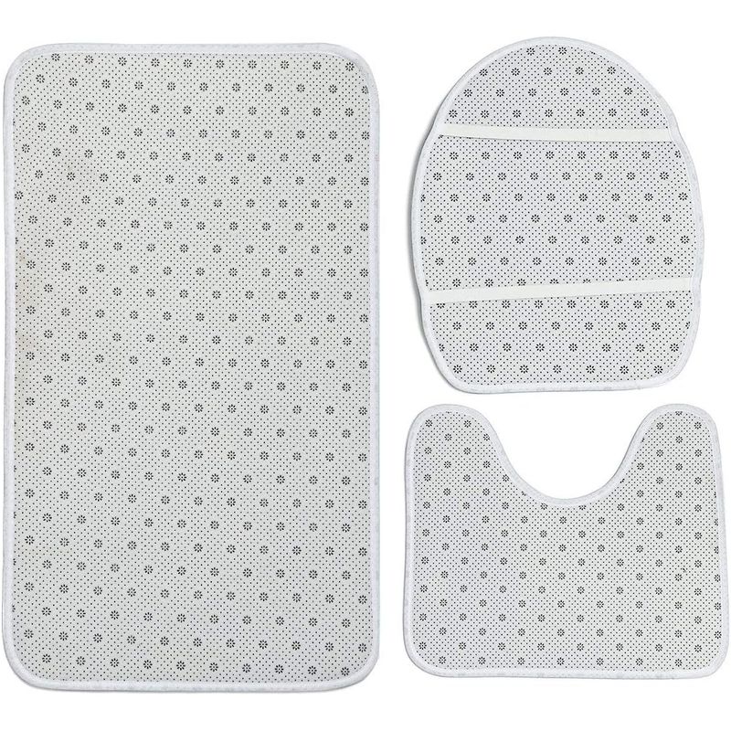 GENERICO - SET DE BAÑO IMPERNEABLE 4 PIEZAS CON DISEÑO FLORES MARIPOSAS TF