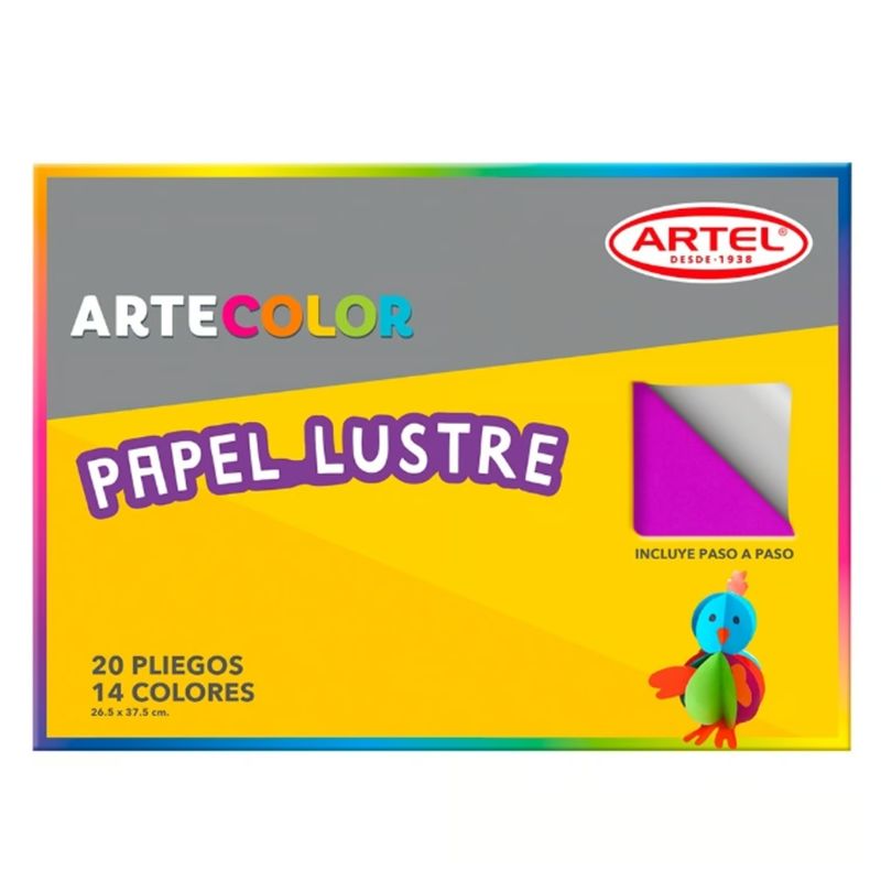 GENERICO - Papel Lustre ArteColor 20 Pliegos 14 Colores