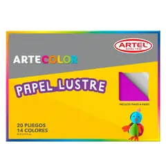 GENERICO - Papel Lustre ArteColor 20 Pliegos 14 Colores