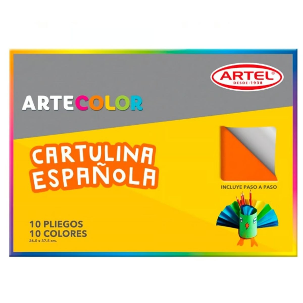 GENERICO - Cartulina Española ArteColor 10 Pliegos 10 Colores