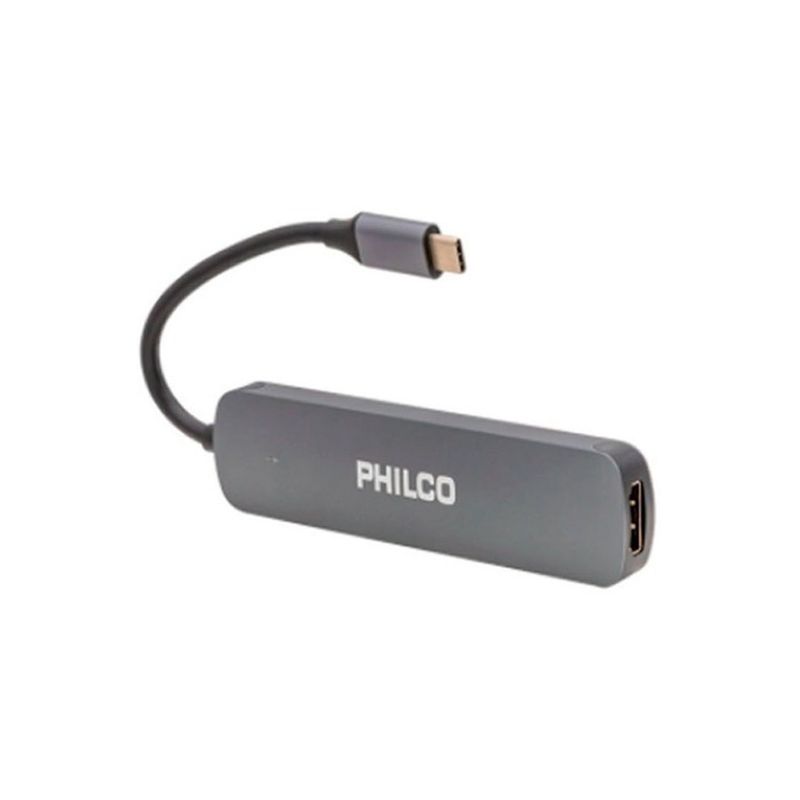 PHILCO - Adaptador Multipuertos 6 En 1 Usb Tipo-c Philco 42179