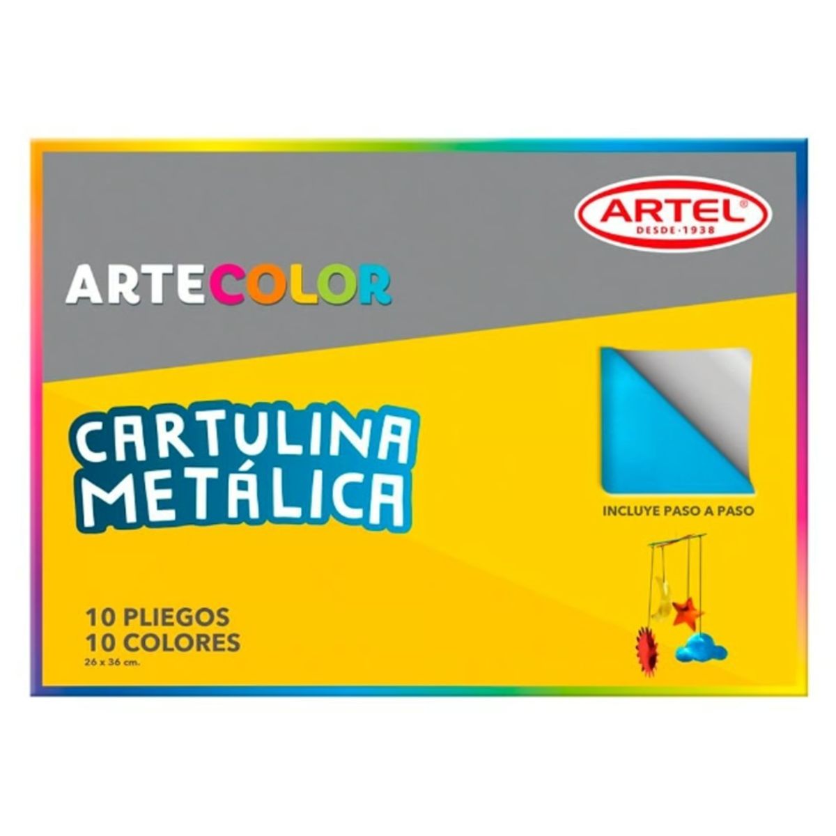GENERICO - Cartulina Metalica ArteColor 10 Pliegos 10 Colores