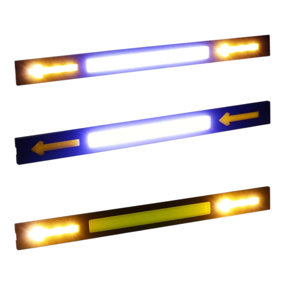 GENERICO - 2x Neblinero LED COB 2 F Flecha Metal Luz Blanca/Ambar 12V