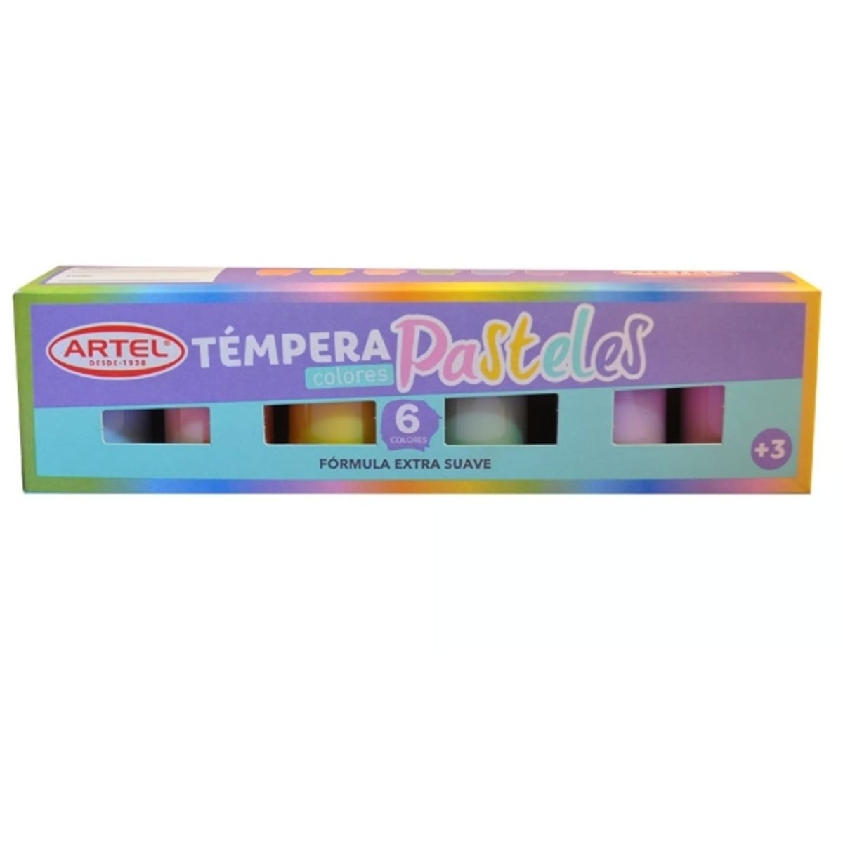 GENERICO - Tempera Colores Pasteles Artel 6 Unidades