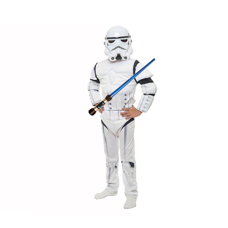 TODODISFRACESCHILE - Disfraz Storm Trooper Músculos y Sable Luz Talla 7 a 8 años