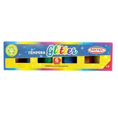GENERICO - Tempera Glitter Formula Extra Suave Artel 6 Unidades