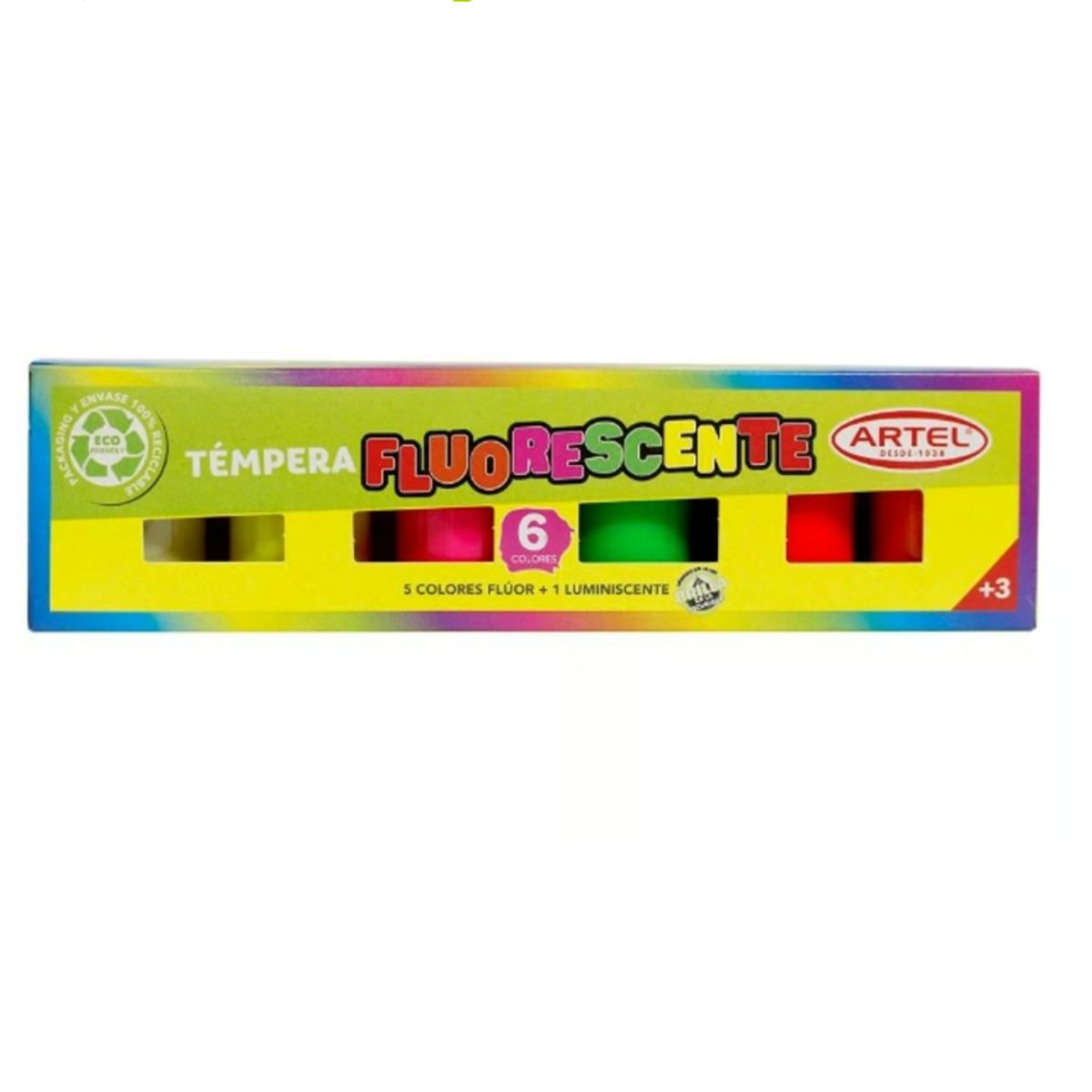 GENERICO - Tempera Fluorescente Artel 6 Unidades