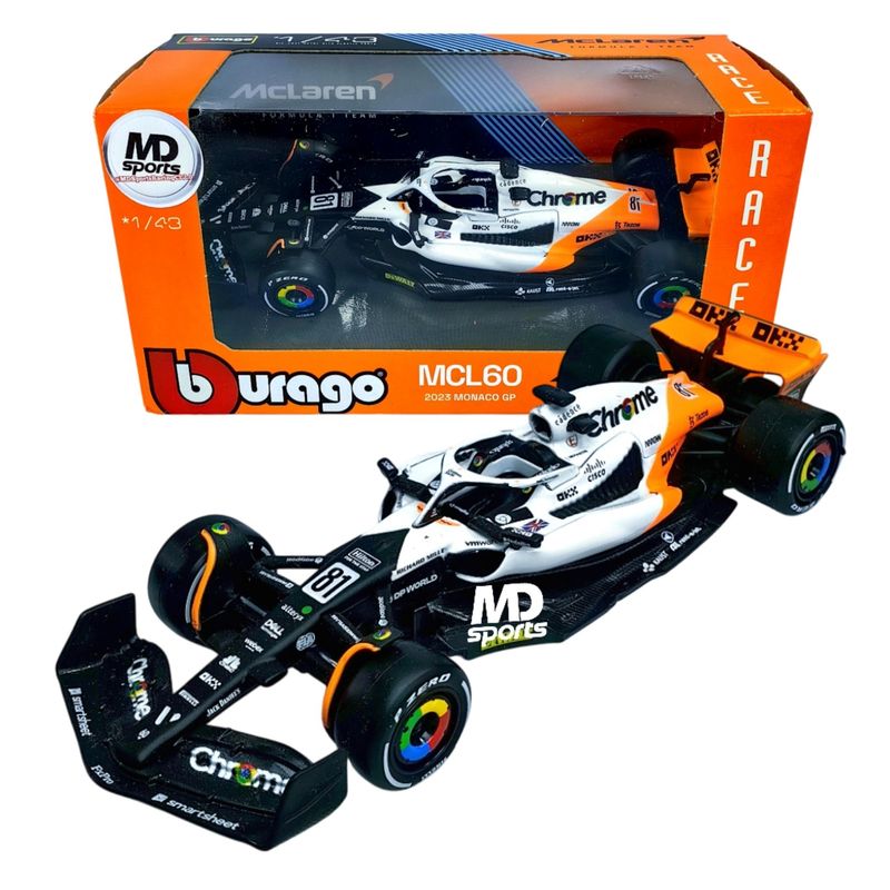 BBURAGO - Auto F1 Mclaren MCL60 GP Monaco 23 O.Piastri Caja Normal 143