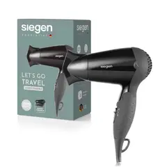 SIEGEN - Secador de Pelo Lets go Travel Negro SG3005 1200Watts