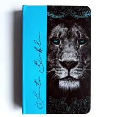 ORIGEN - Biblia RVR 1960 letra grande, tapa dura, León aguamarina