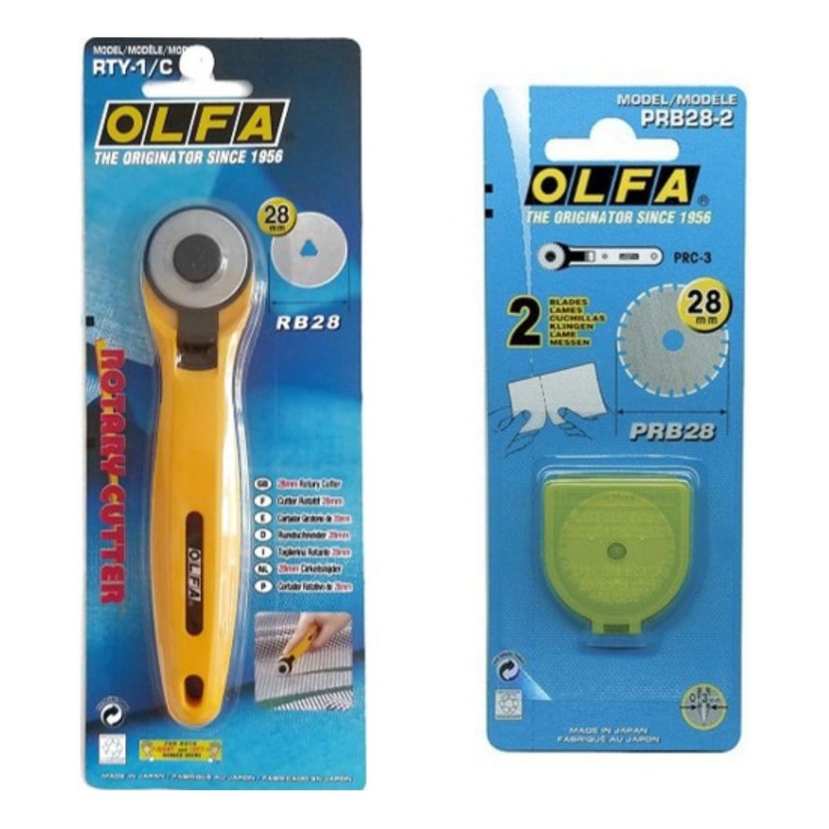 OLFA - Cuchillo Rotativo De 28mm + Repuesto Prc-3 Prepicador Olfa