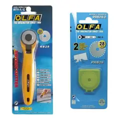 OLFA - Cuchillo Rotativo De 28mm + Repuesto Prc-3 Prepicador