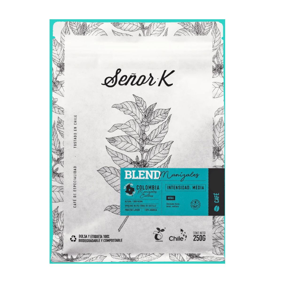 SEÑOR K - Café de Colombia Blend Manizales 250gr Molido Señor K