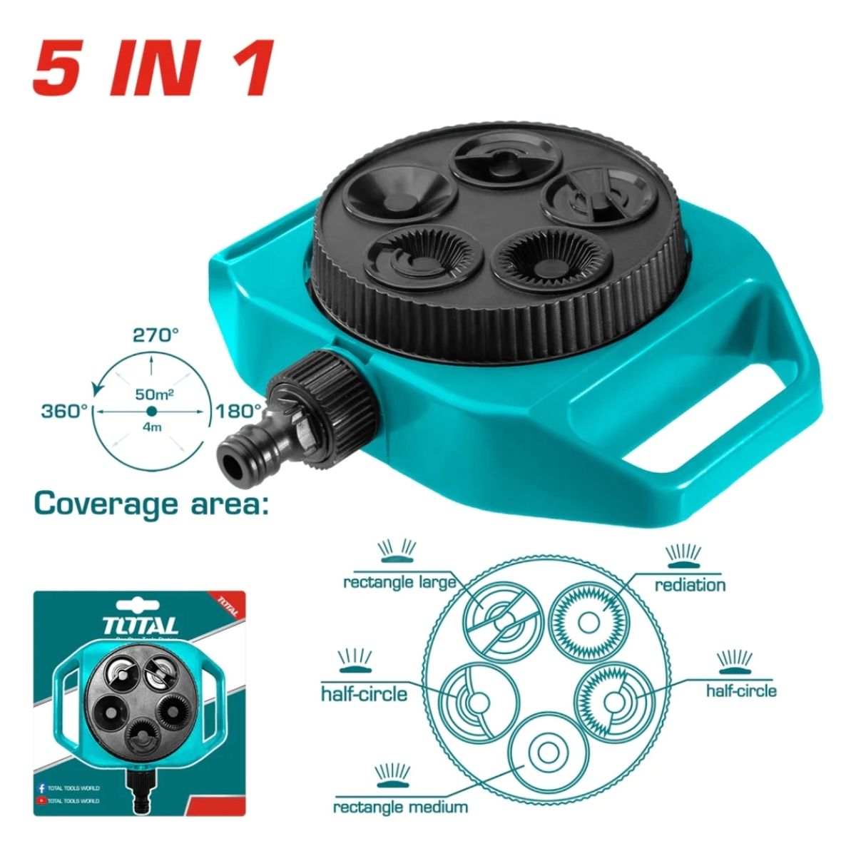 TOTAL - Aspersor De Torreta 34 5 En 1 Total Thps63022