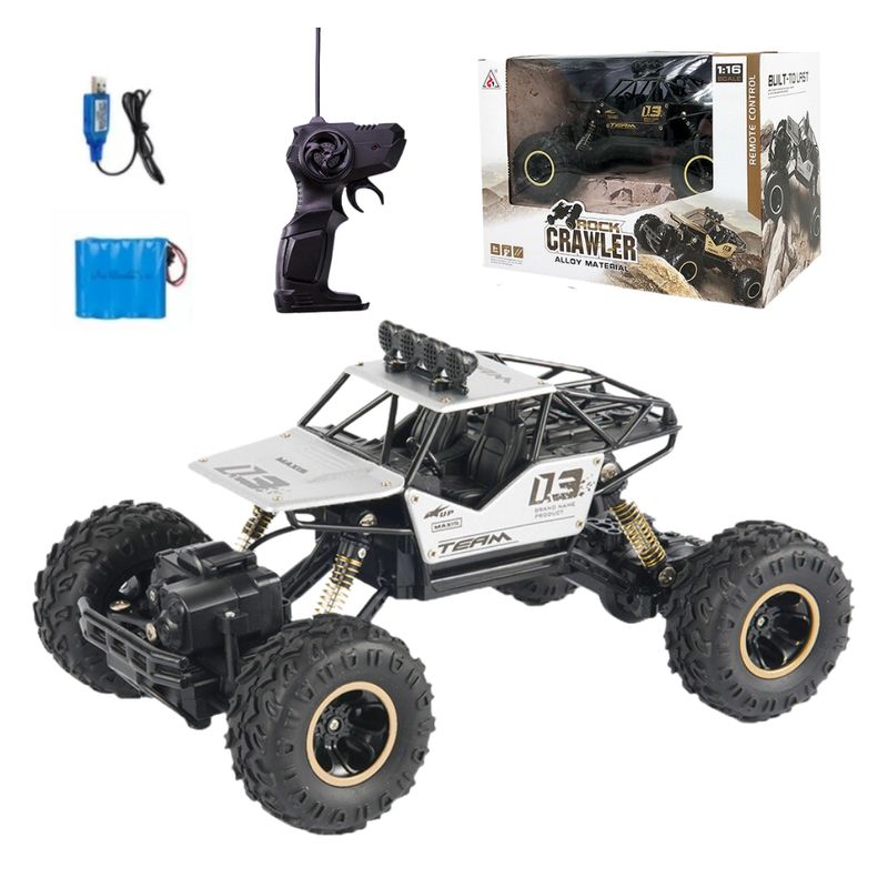GENERICO - Auto Control Remoto Metal Amortiguador 24g 4x4 116 Team03 Plateado