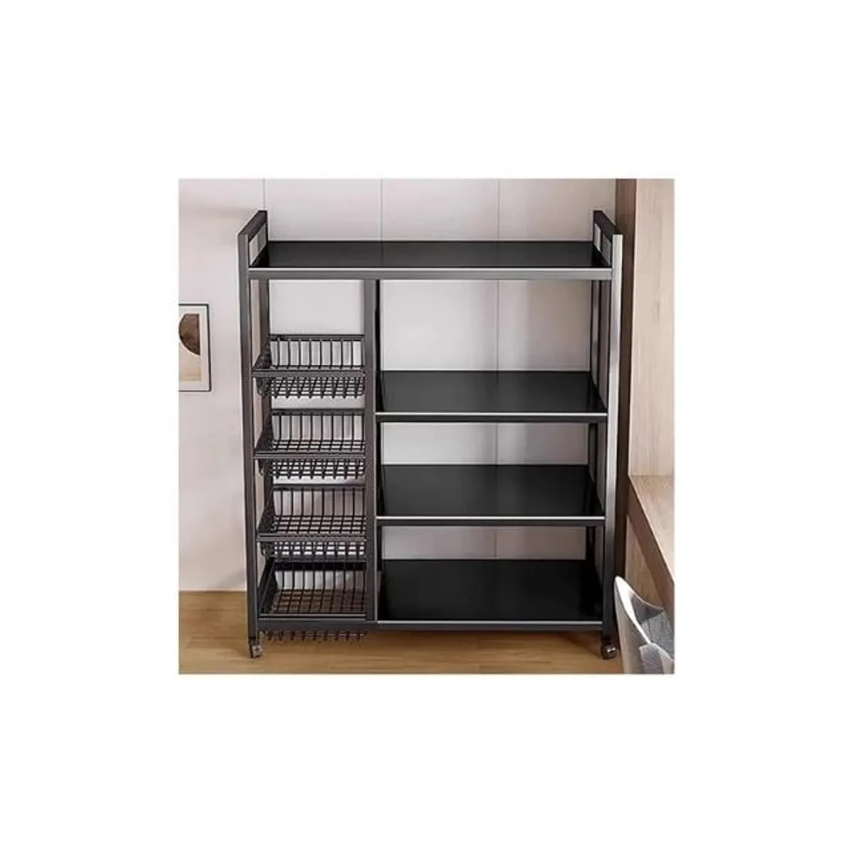 GENERICO - Estante De 4 Niveles Con Cestas Para Frutas Y Vegetales