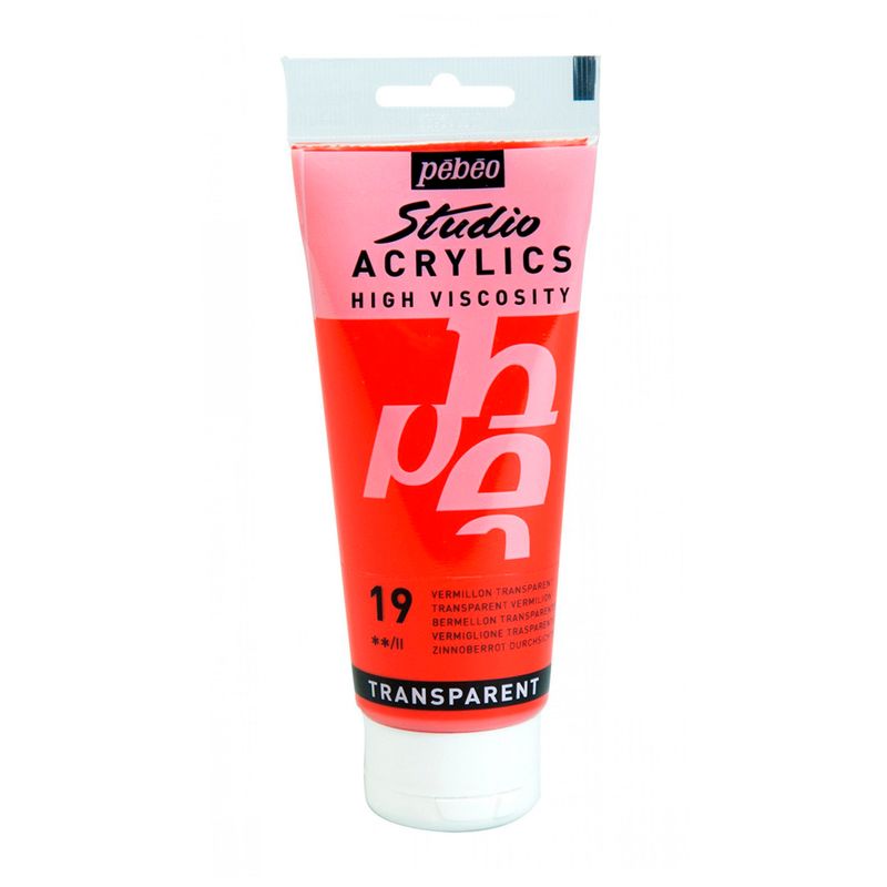 PEBEO - Acrilico Pebeo Studio 100 ml - 19 BERMELLON TRANSPARENTE
