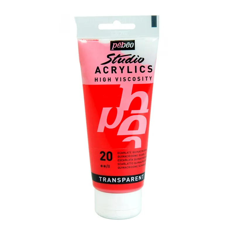 PEBEO - Acrilico Pebeo Studio 100 ml - 20 ESCARLATA QUINACRIDONA