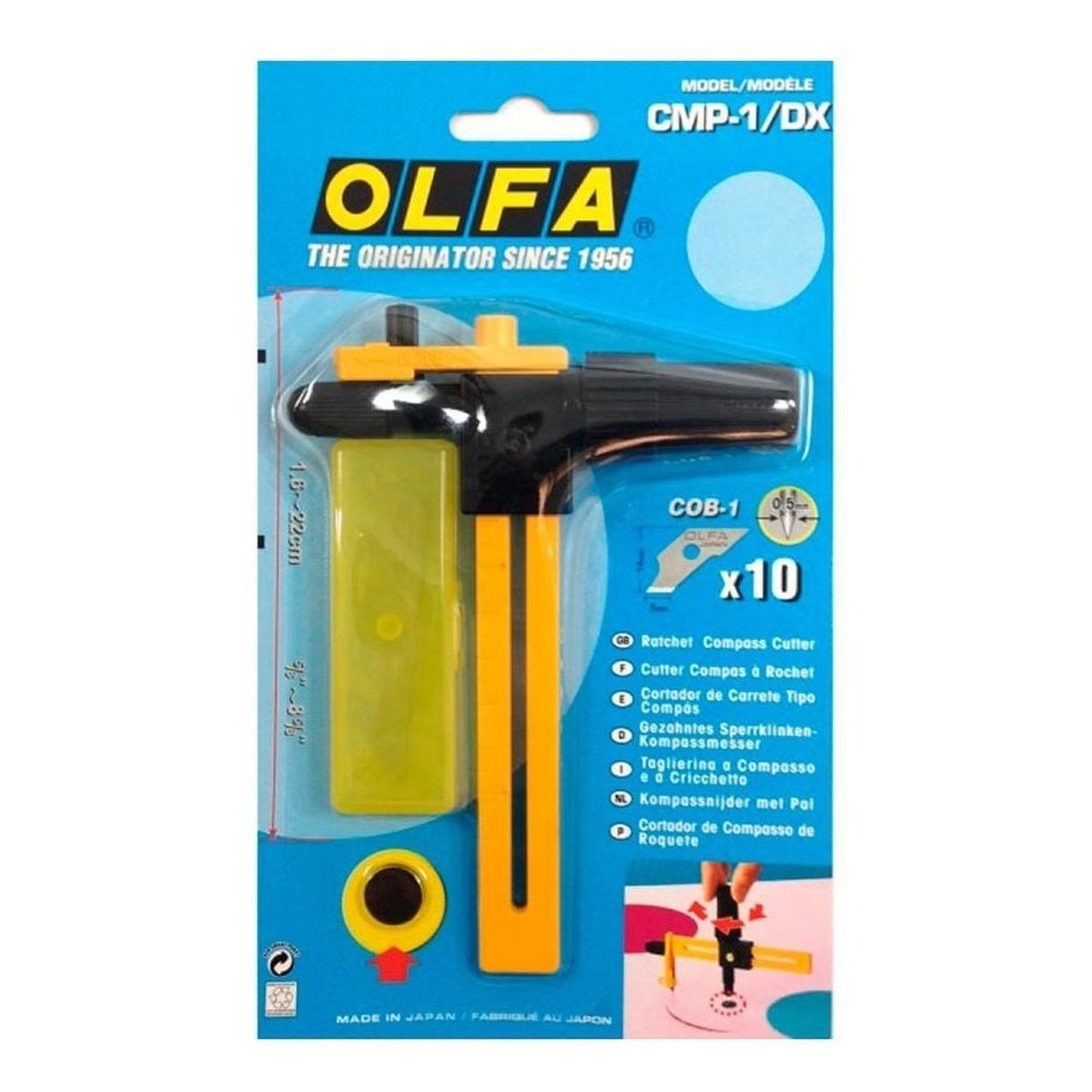 OLFA - Compás De Corte Olfa Con Sistema De Giro + 10 Repuestos