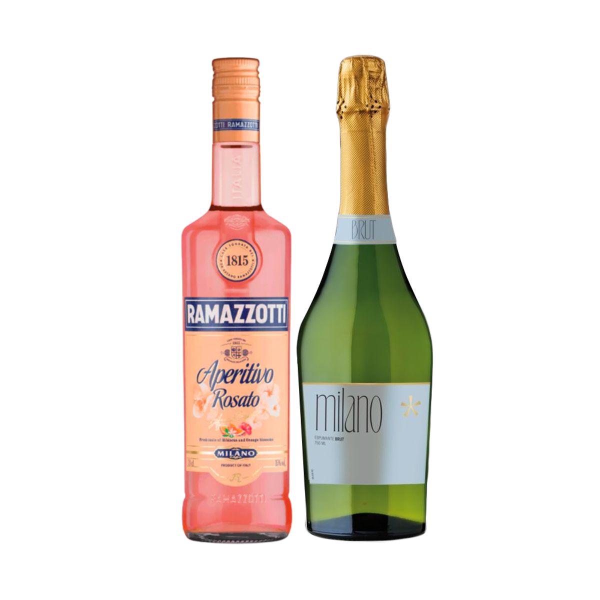RAMAZZOTTI - Licor Ramazzotti Rosato 700cc + Espumantes Milano Brut 750cc