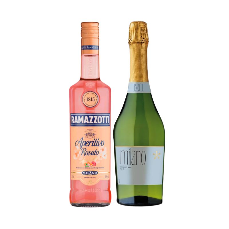 RAMAZZOTTI - Licor Ramazzotti Rosato 700cc + Espumantes Milano Brut 750cc