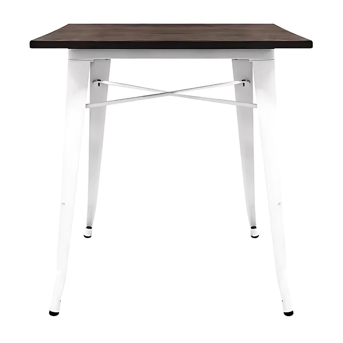 TODODESCUENTO - Mesa Comedor Tolix/ Base De Madera/ Blanca/ 80x80 Cm/