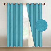 Cortina 100% Blackout Engomada Termica Set de 2 - Turquesa