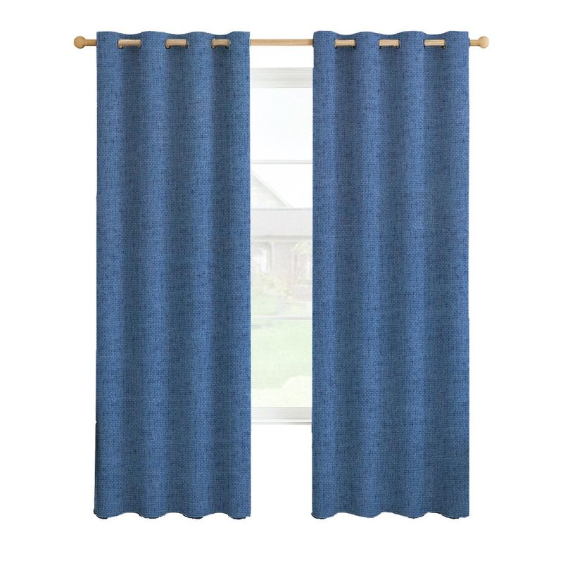 CASATUA - Cortina 100% Blackout Engomada Termica Casatua Set de 2 - Celeste