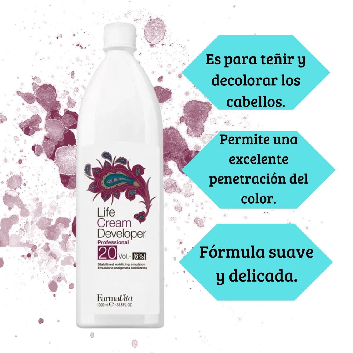 FARMAVITA - Oxidante Life Cream  Developer 20vol 100ml Farmavita