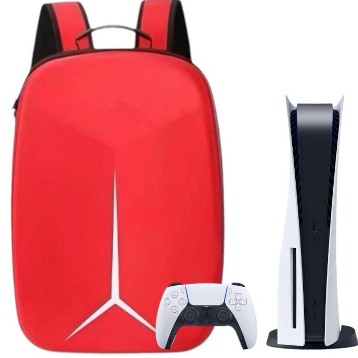 GENERICO - Mochila De Viaje Protector para Consola Playstation 5 Color Rojo