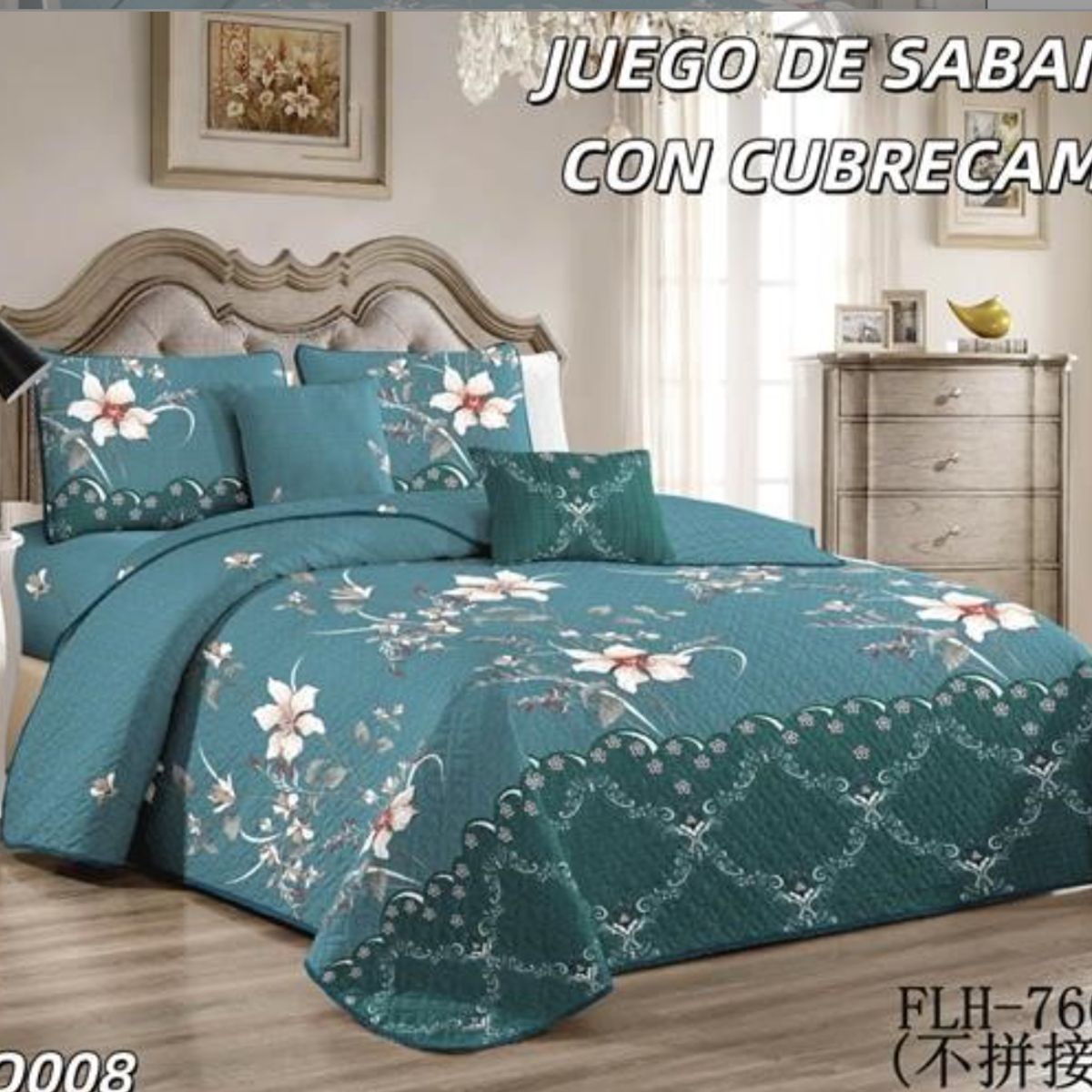 GENERICO - Cubrecama Quilt De Verano + Juego De Sabanas 2 Plazas