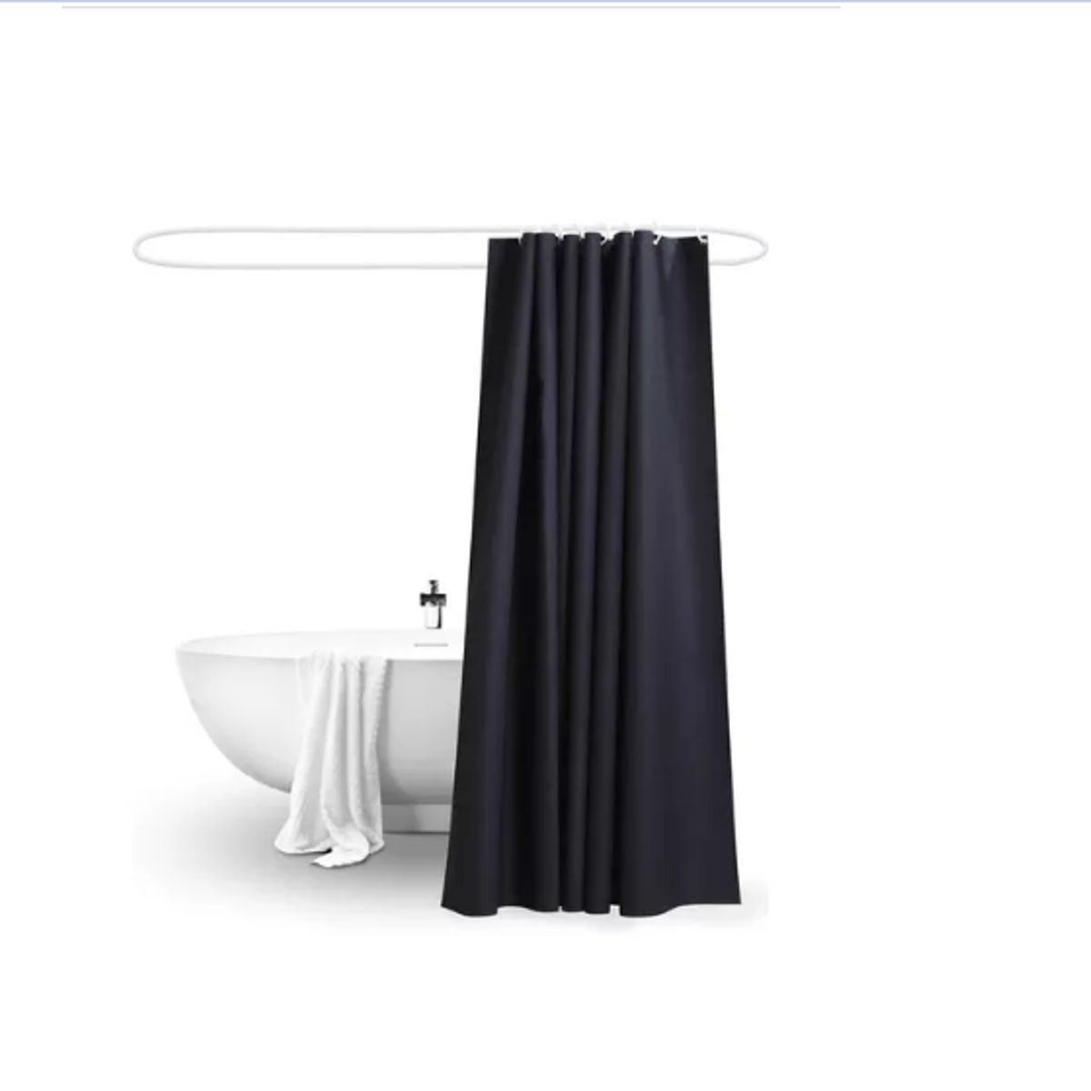 Cortina Baño Ducha Negra Poliéster 180x180, marca GENERICO - Foto Principal