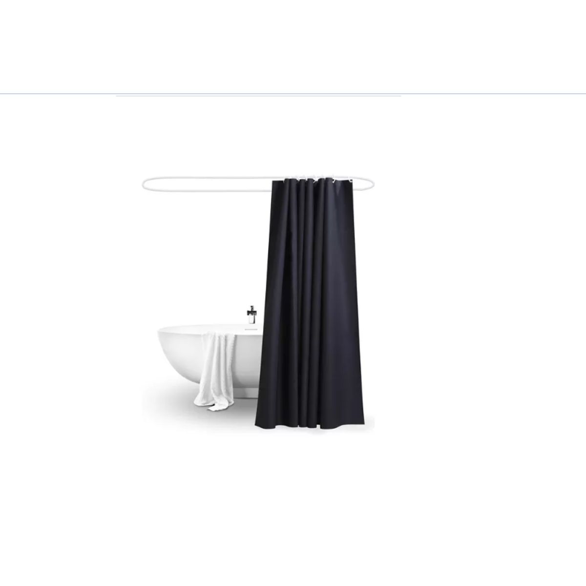 Cortina Baño Ducha Negra Poliéster 180x180, marca GENERICO - Foto Principal