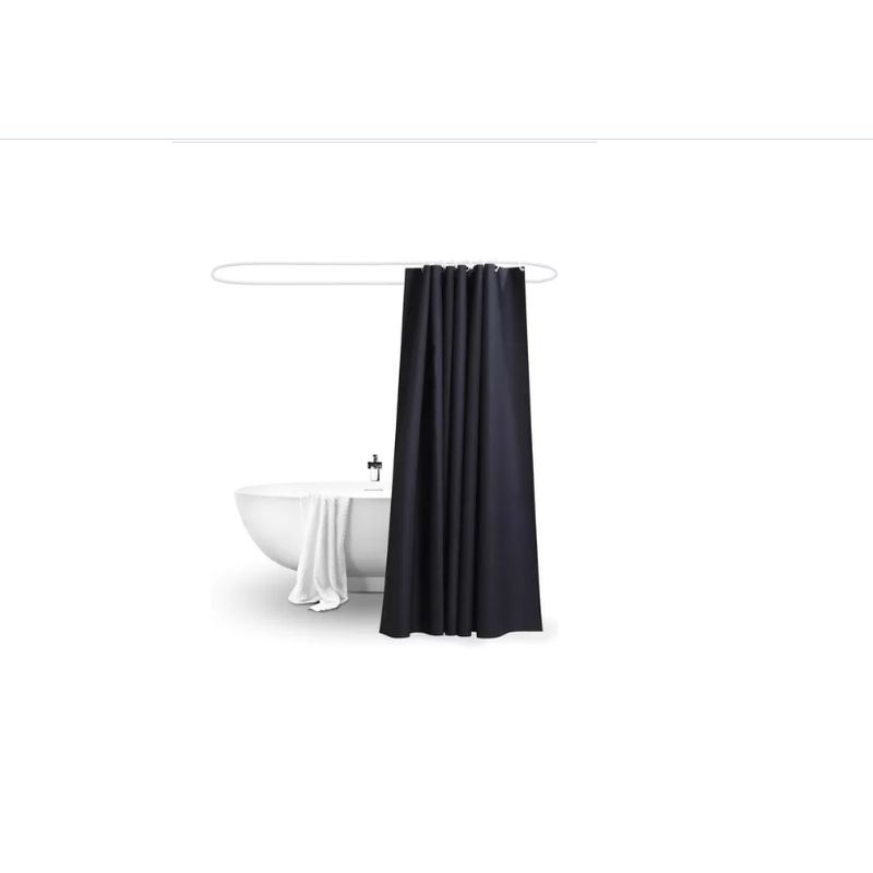 GENERICO - Cortina Baño Ducha Negra Poliéster 180x180