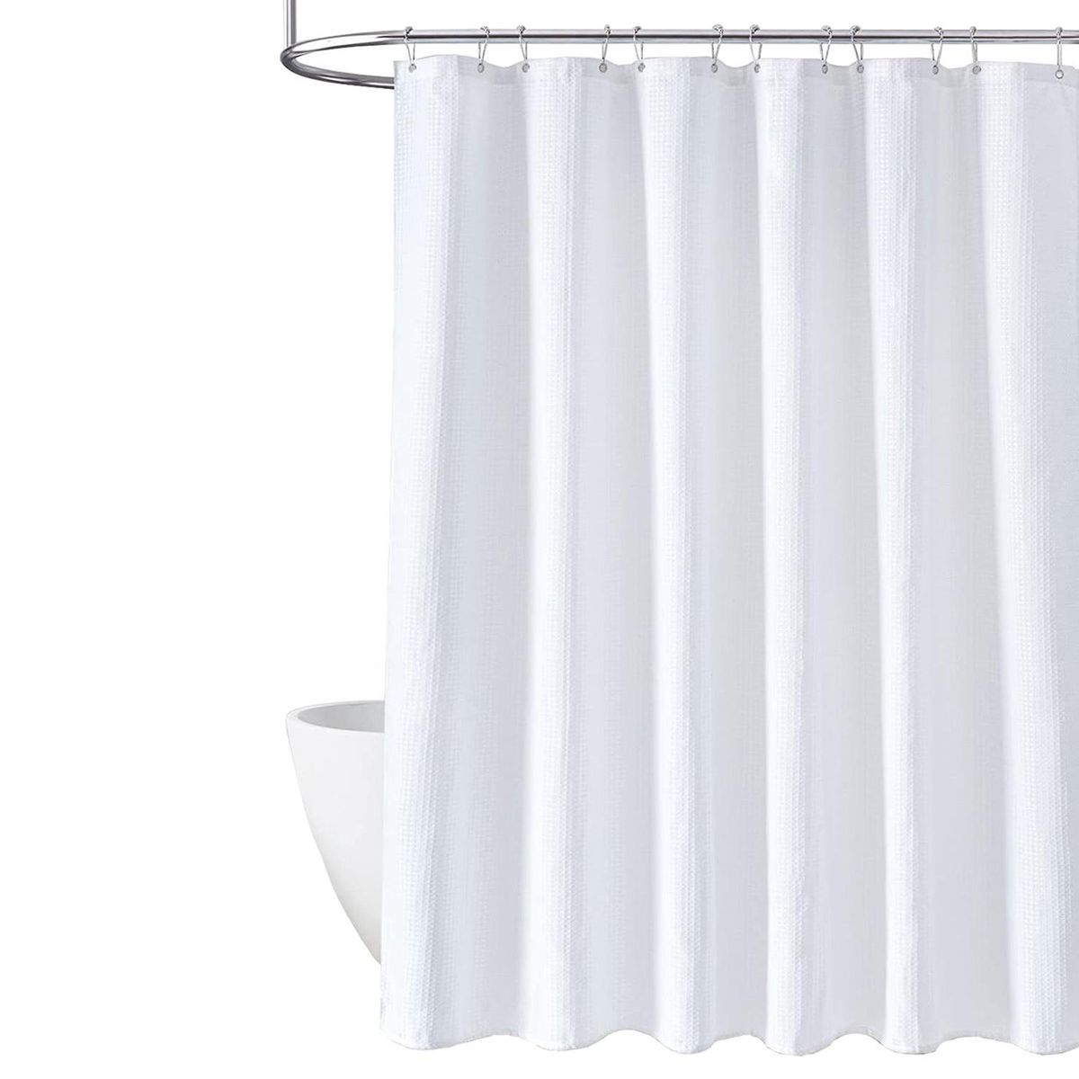 CASATUA - Cortina Baño Ducha Impermeable CasaTua Con Iman y Forro - Blanco