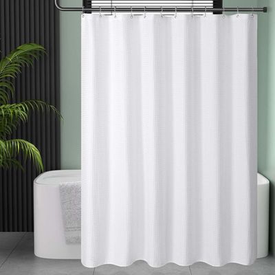 Imagen 2 del producto Cortina Baño Ducha Impermeable Con Iman y Forro - Blanco